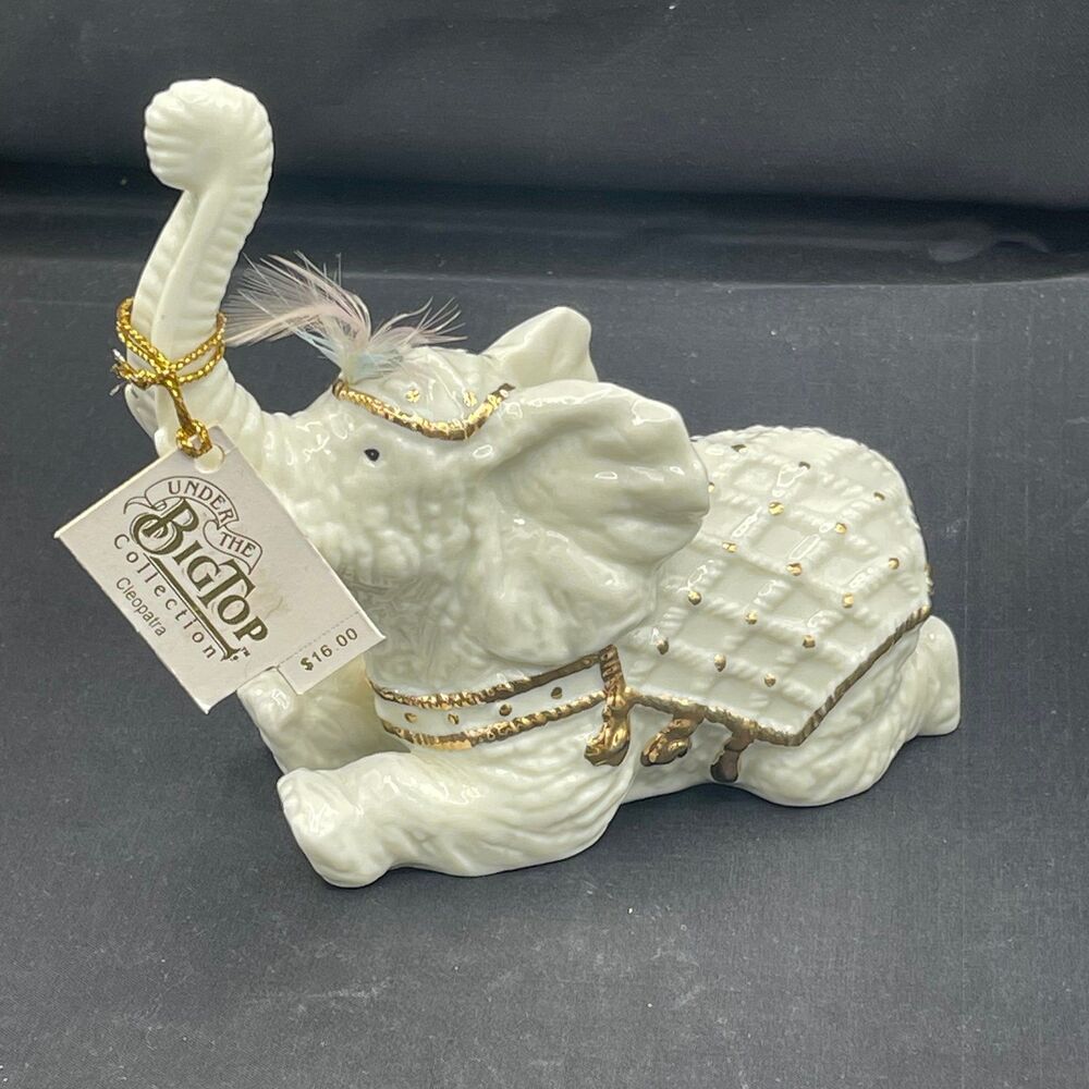 VTG Big Top Collection Porcelain Circus Elephant Figurine Gold Trim Cleopatra